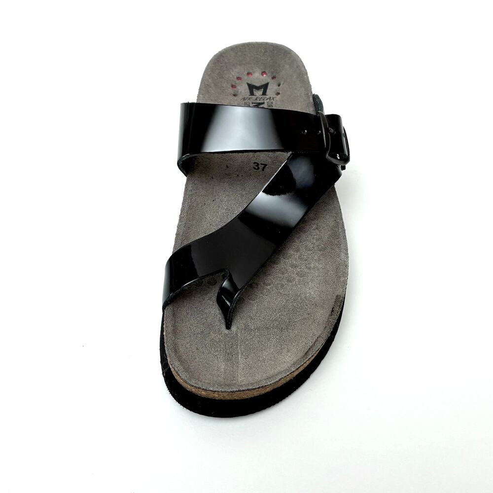 NIB Mephisto Women's Helen Black Patent Leather Slip On Sandal - EU37; US 7M - Picture 3 of 15